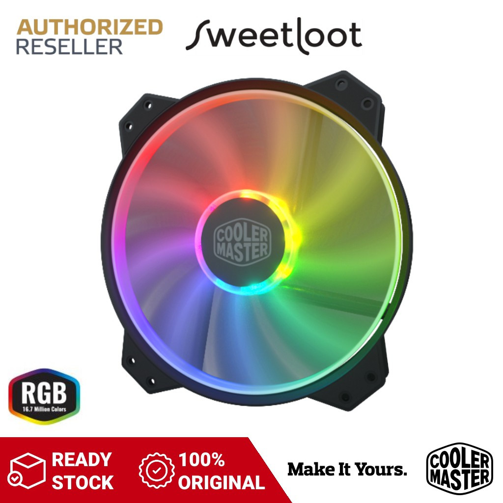 Cooler Master MasterFan MF200R ARGB 200mm Addressable RGB Case Fan ...