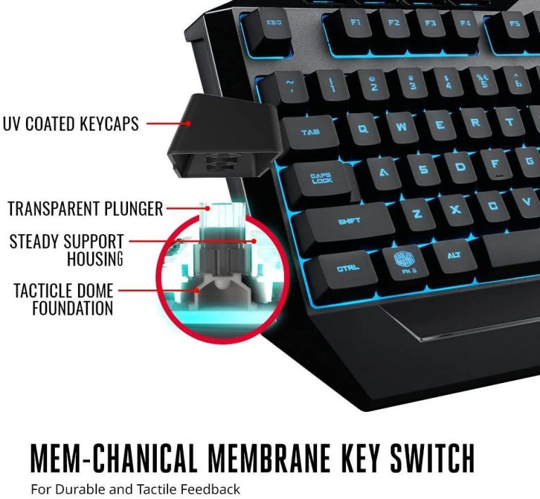 Cooler Master Devastator 3 Plus Mem-chanical Switch Gaming Keyboard and ...