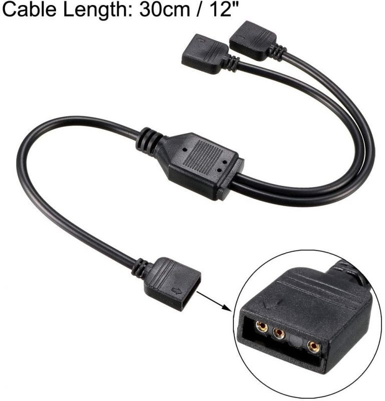 Standard 3 Pin 5v ARGB 1 To 2 Way Splitter Extension Cable For ...