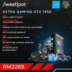 SWEETLOOT Astra - Intel Core i3 10105F GTX 1650 OC Gaming Package