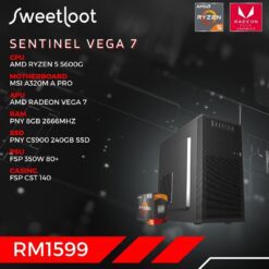 SWEETLOOT Sentinel AMD Ryzen 5 5600G Vega 7 PC Package