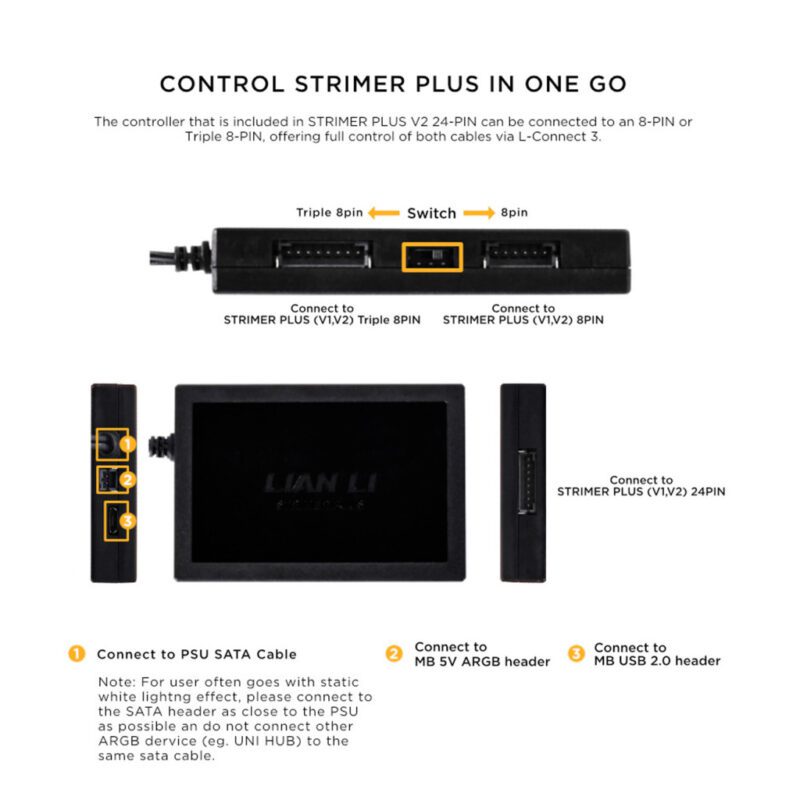 Lian Li STRIMER PLUS V2 L-Connect 3 Controller - SWEETLOOT