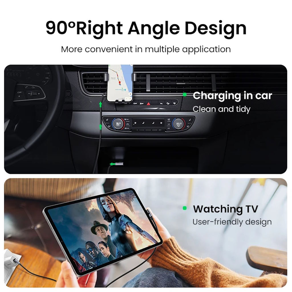 Ugreen Right Angle USB C Quick Charging Cable