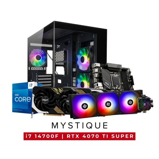 MYSTIQUE Intel Core i7-14700F RTX 4070 TI SUPER Gaming PC Package