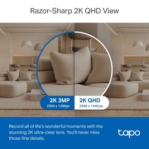 TP-Link Tapo C220 2K 4MP QHD Pan/Tilt AI Home Security Wi-Fi Camera - Image 3