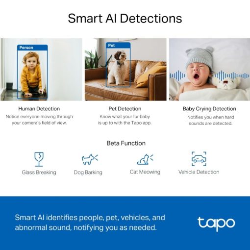 TP-Link Tapo C220 2K 4MP QHD Pan/Tilt AI Home Security Wi-Fi Camera - Image 5