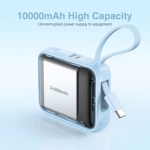Valore PD52 PD20W 10000mAh Power Bank with Dual Built-in Cables - Image 3