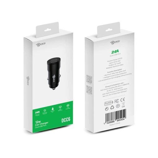 DMES DCC6 12W Car Charger with Dual USB Ports - Image 2