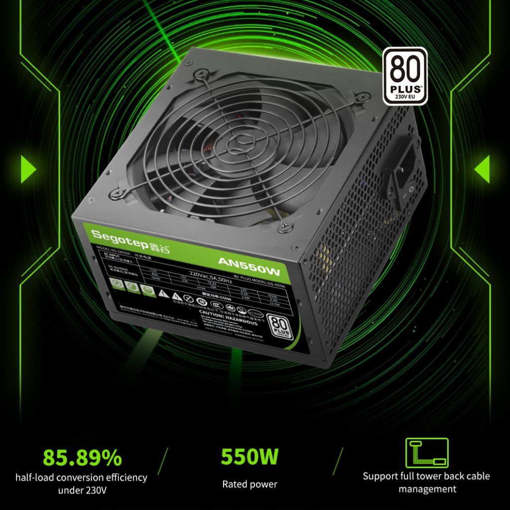Segotep AN550W 550W 80 PLUS White Non-Modular ATX PSU - Image 2