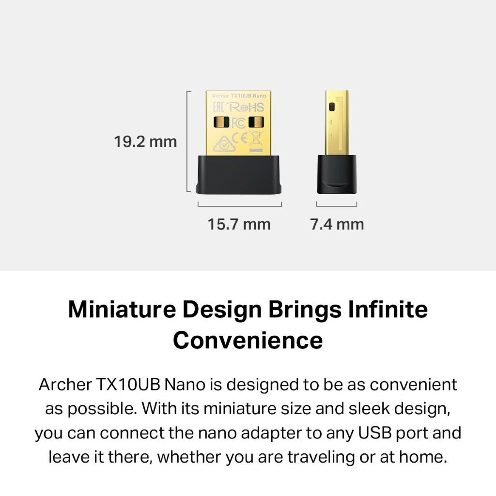 TP-Link Archer TX10UB Nano AX900 Wi-Fi 6 Bluetooth 5.3 USB Adapter - Image 7