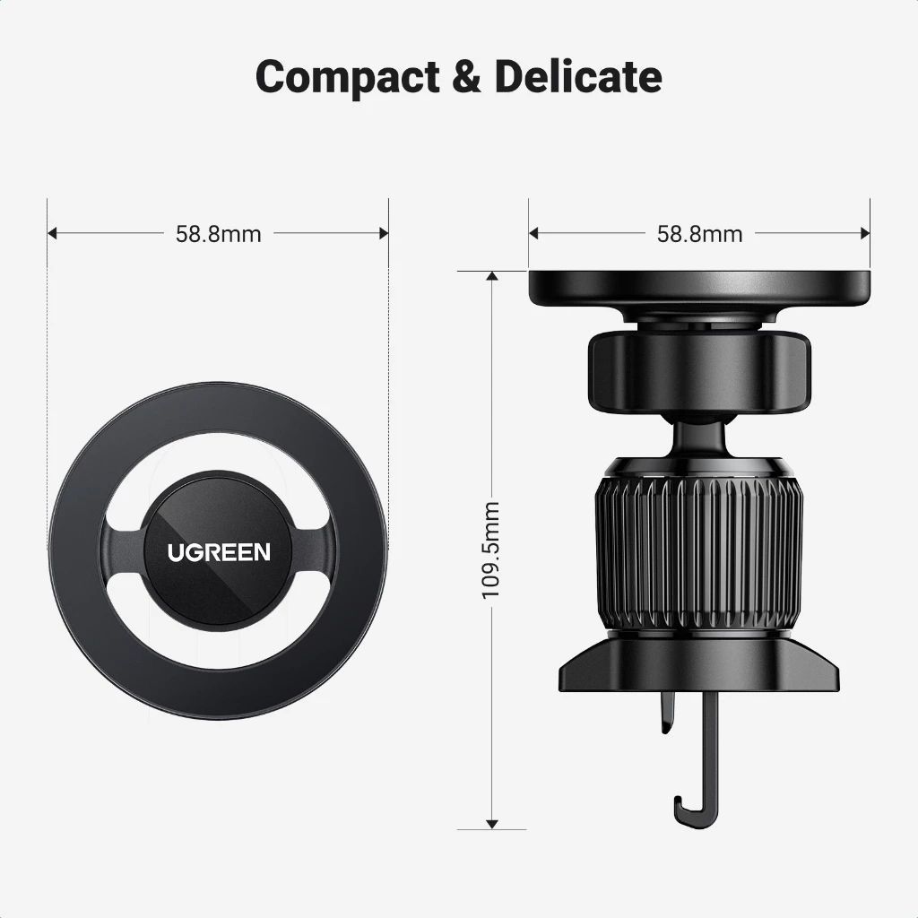 UGREEN 2-in-1 Air Vent Dashboard Magsafe Car Phone Mount - Image 10