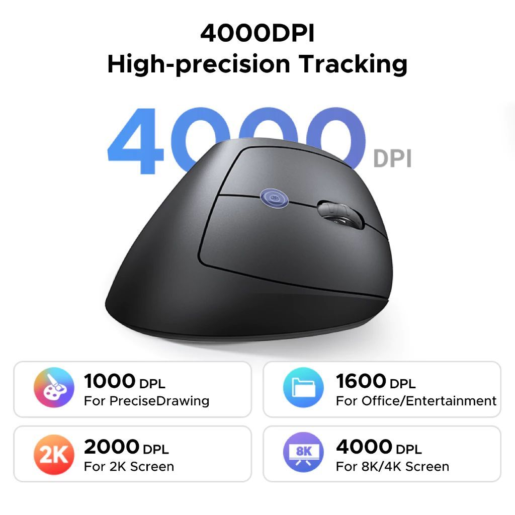 UGREEN Multi-Mode Wireless Vertical Mouse - Image 7