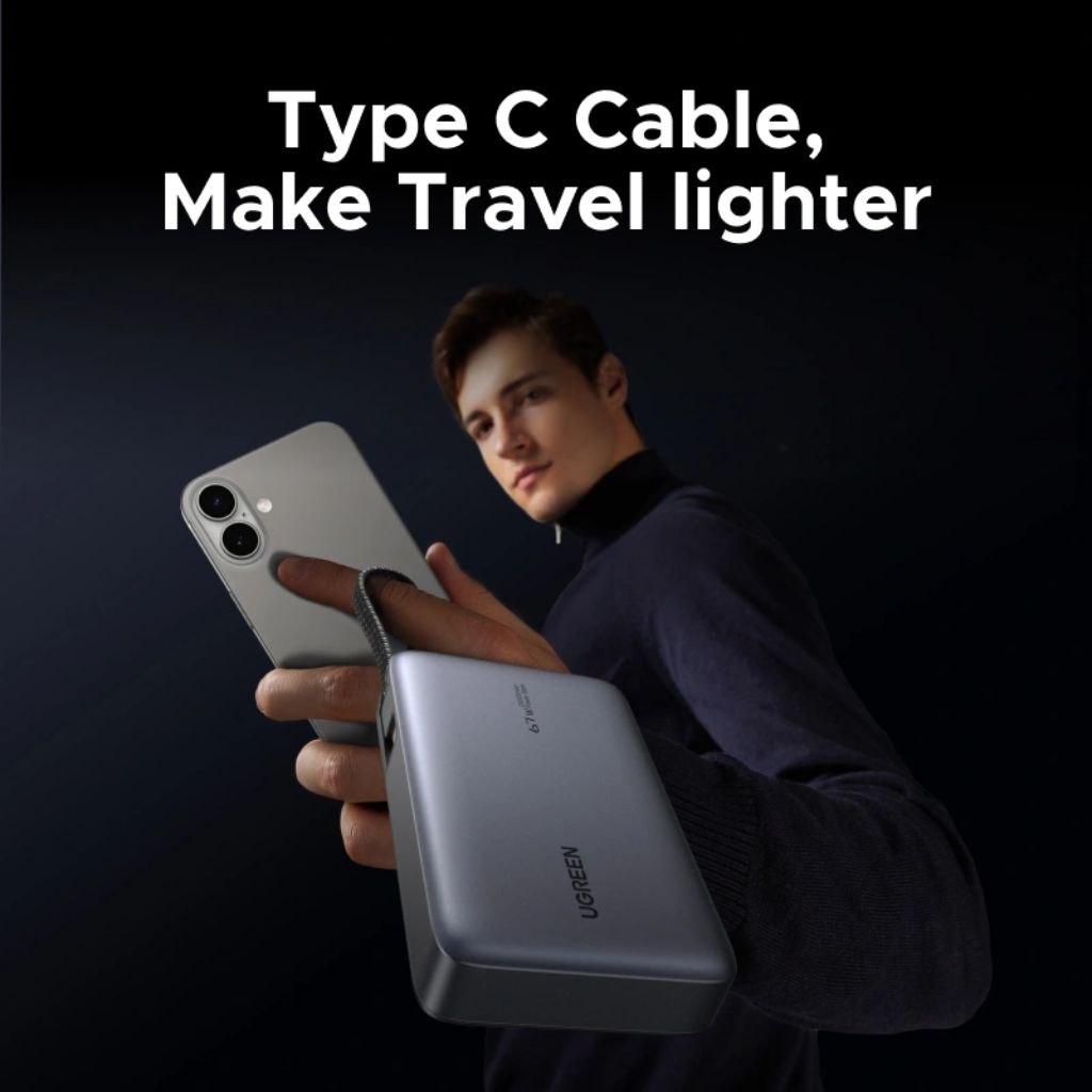 UGREEN 20000mAh 67W Power Bank with Built-in Cable - Image 7
