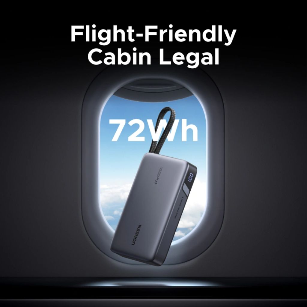 UGREEN 20000mAh 67W Power Bank with Built-in Cable - Image 8