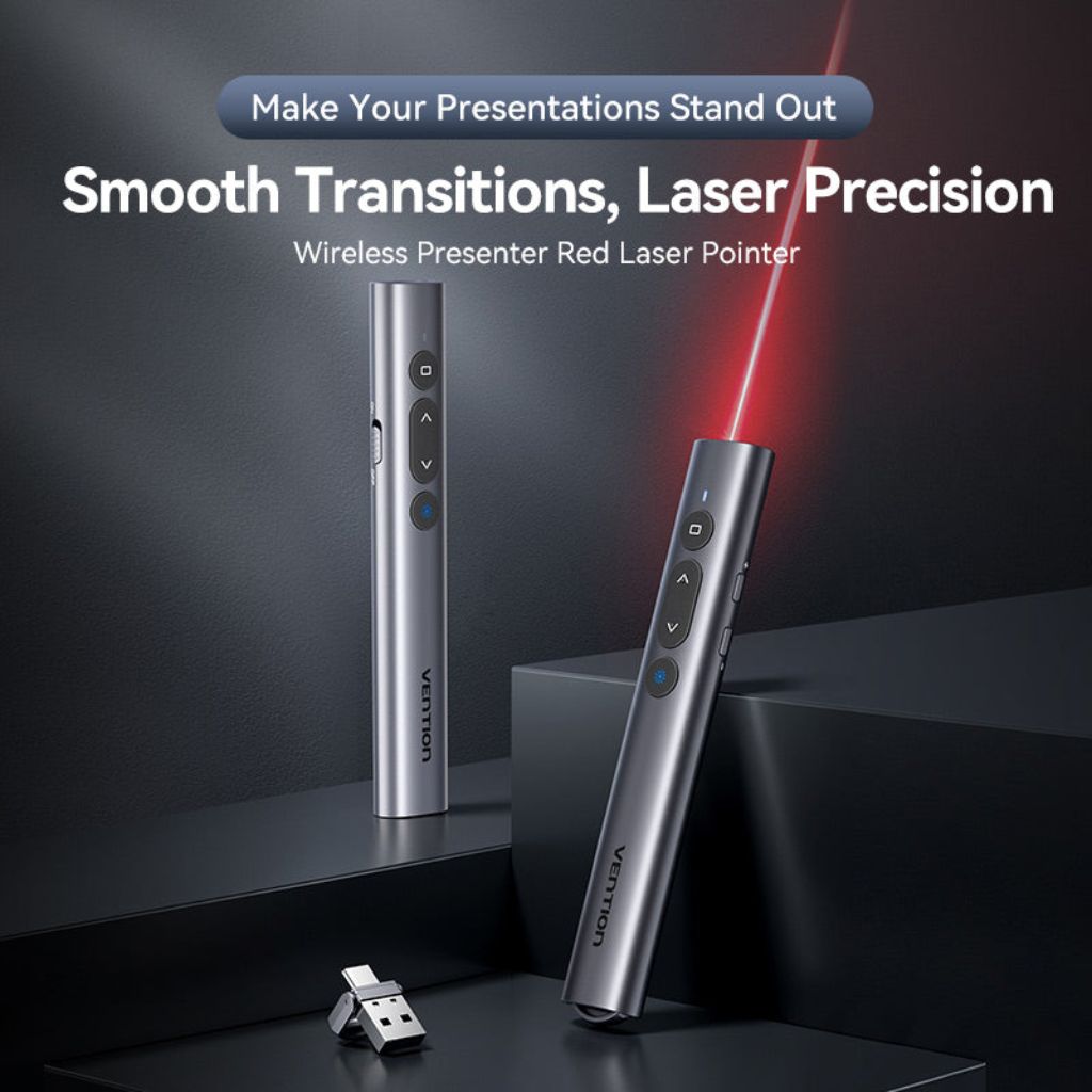 Vention Wireless Presentation Clicker with Red Laser Pointer - Image 2