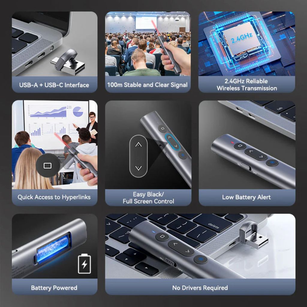 Vention Wireless Presentation Clicker with Red Laser Pointer - Image 3