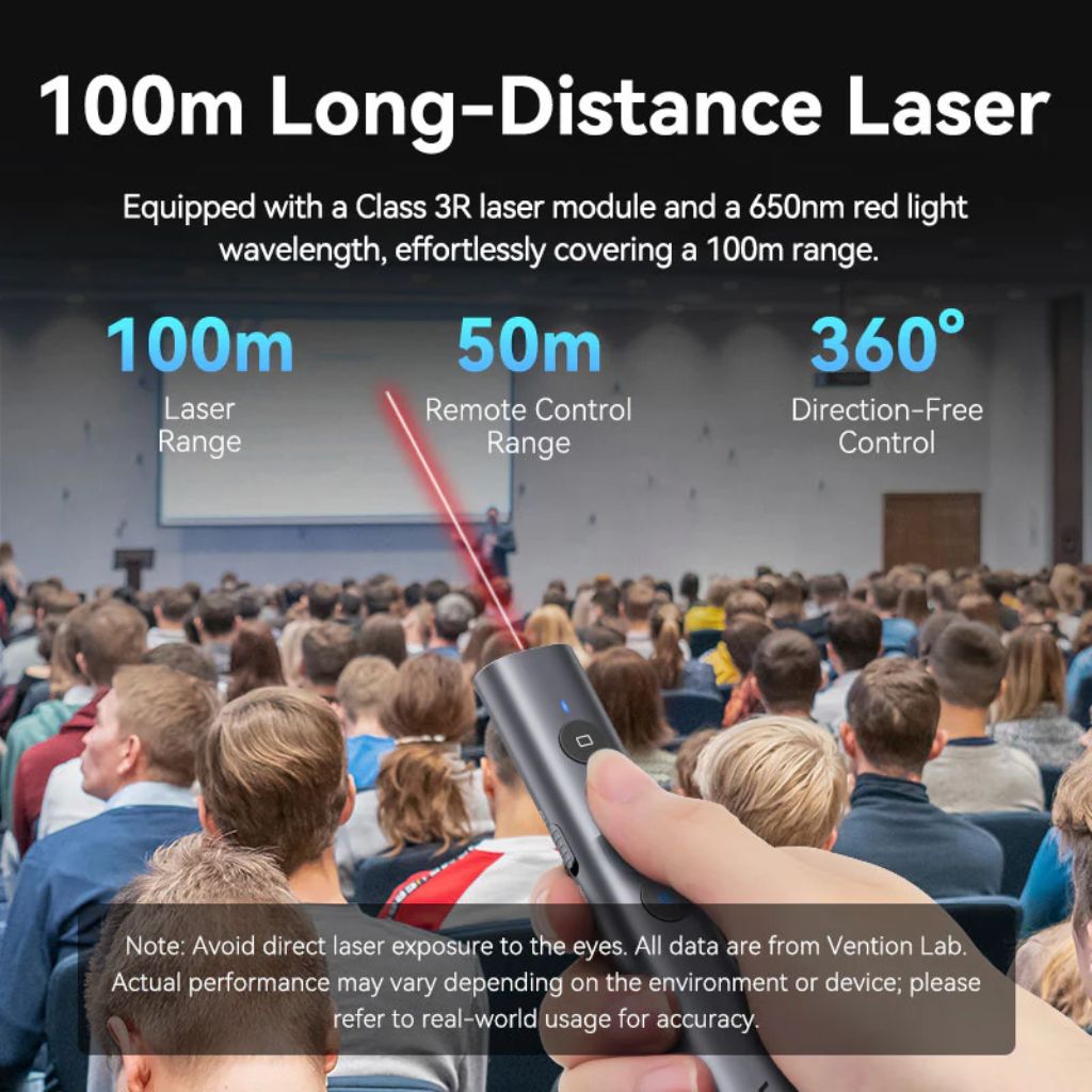 Vention Wireless Presentation Clicker with Red Laser Pointer - Image 5